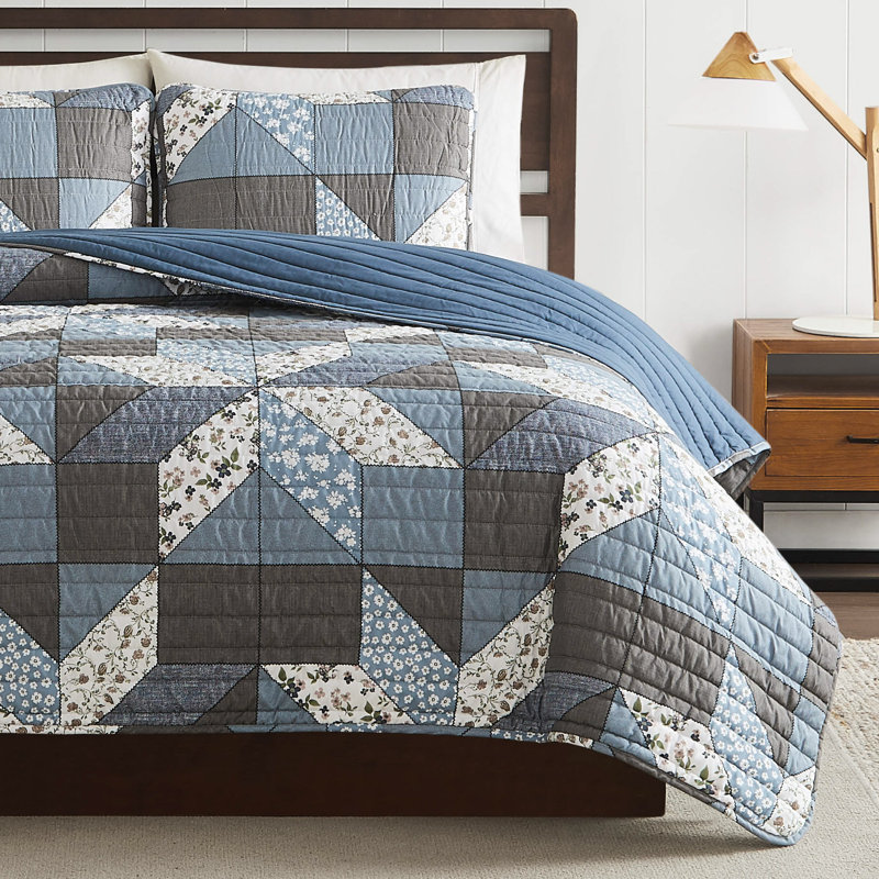 Lucky Brand Jianna Patchwork Reversible Quilt Set, Full/Queen