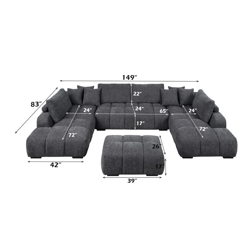 Canapé modulaire Ketter avec 6 coussins Ketter