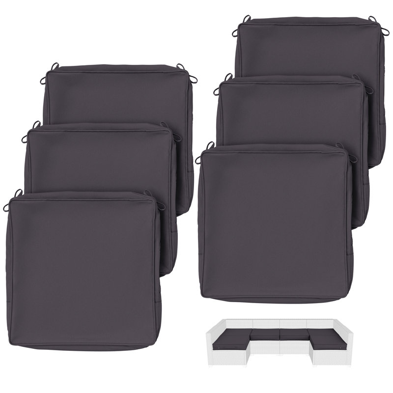 Outdoor Cushion Covers 19X19x3 Outdoor Seat Cushion Covers, Covers Only, Dark Gray, 19" W x 19" D