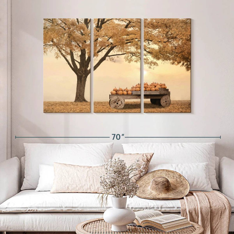 Alvord Autumn Leaves And Pumpkins Please, 32" H x 50" W