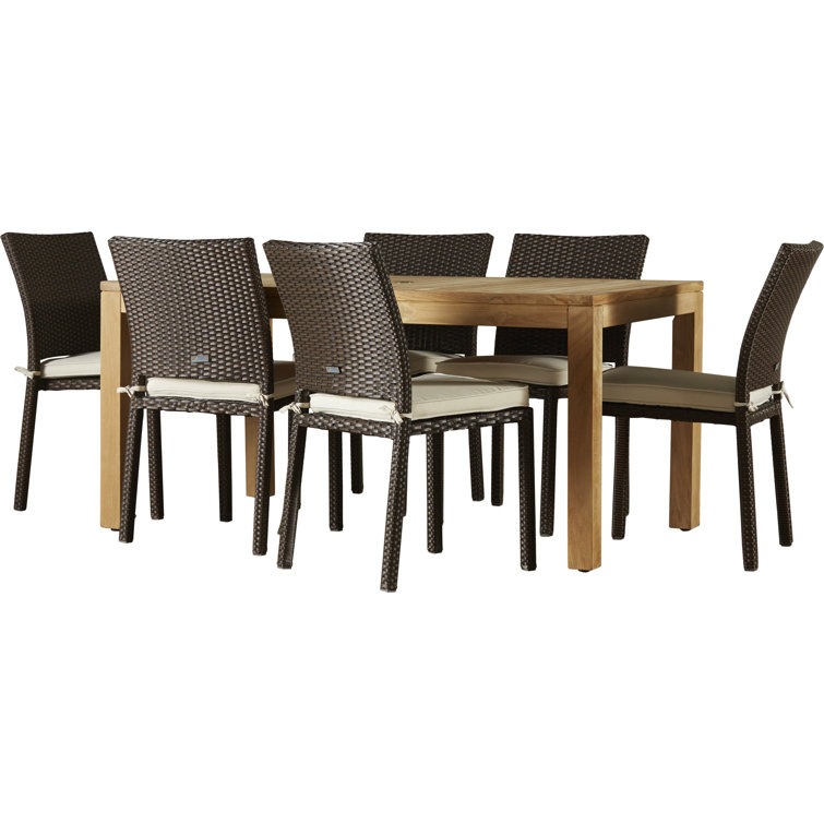 Anautica 63'' Rectangular 6 - Person Outdoor Dining Set with Cushions