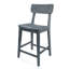 Tabouret de comptoir Tori, dossier et siège courbés, repose-pieds, gris anthracite-126708205