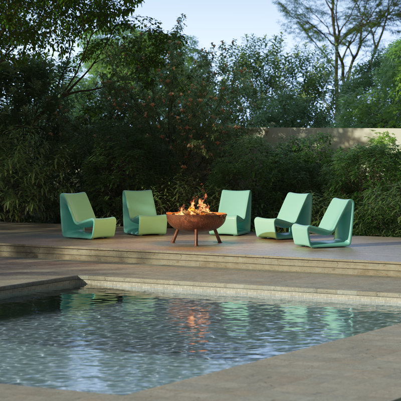 Loop Outdoor Lounge Chair, Seafoam Green
