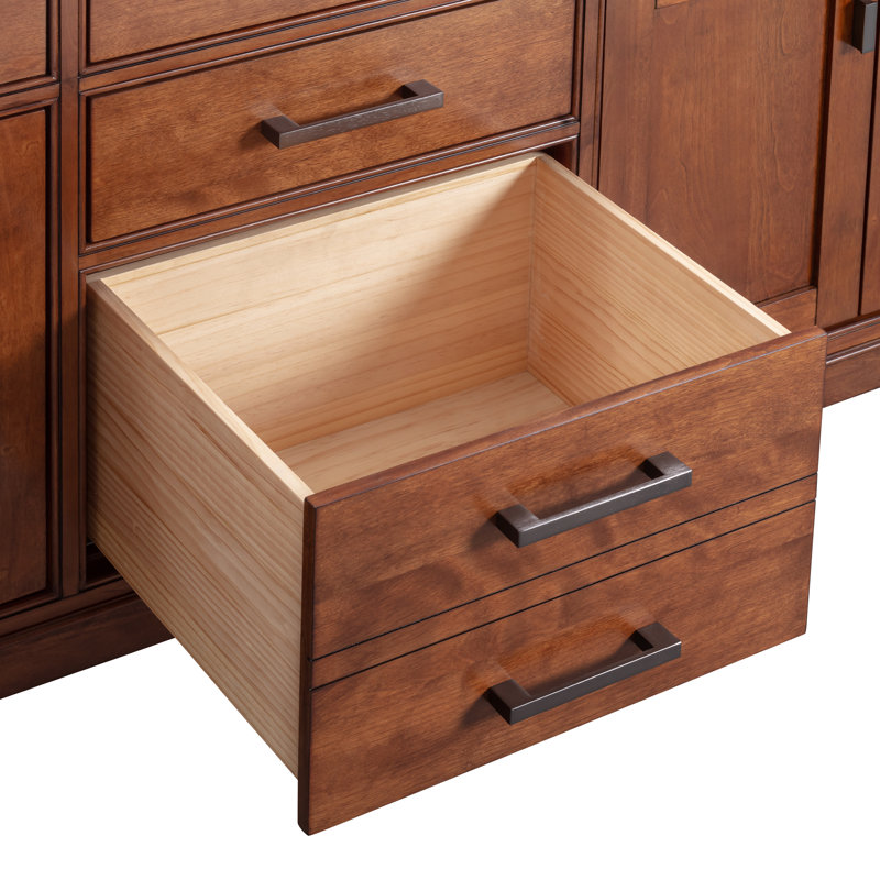Anglet 60" Double Bathroom Vanity with Top, Carrera White, Tobacco