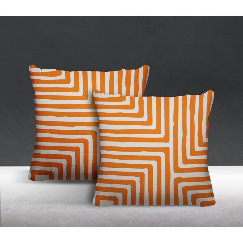  Coussin intérieur / extérieur carré, L 17 po x H 17 po, Orange