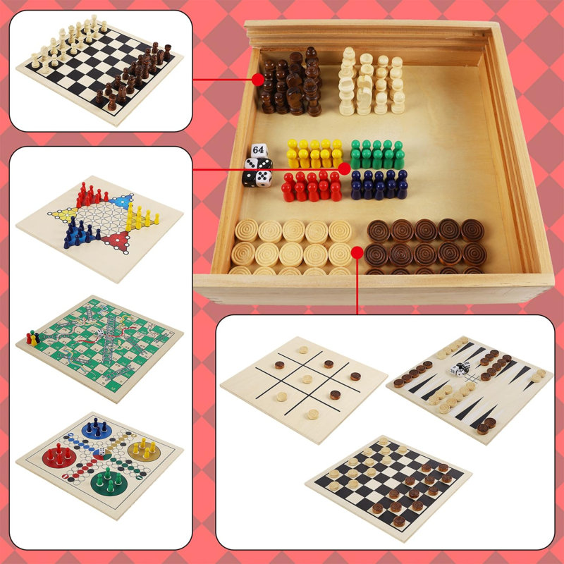Bisiot 11'' L Manufactured Wood Game Set