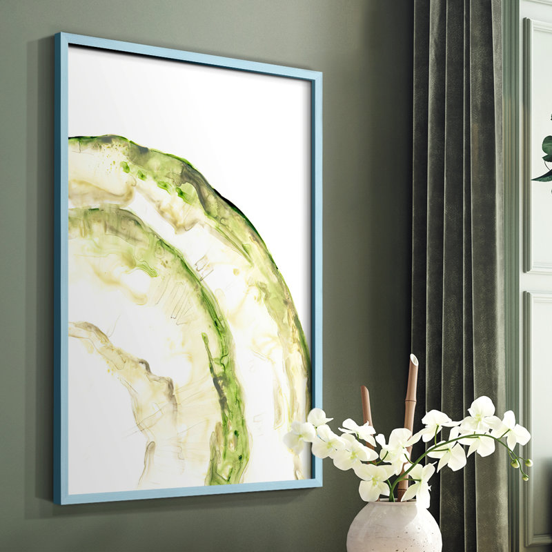 Reproduction encadrée Lichen Halo VI - bois massif, Bleu, H 10 po x l 8 po