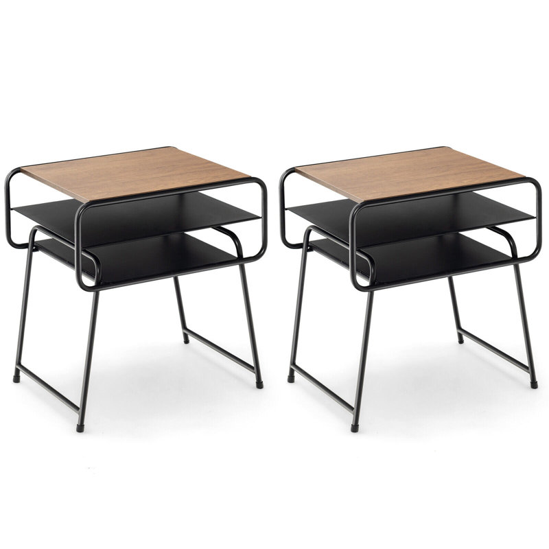 Table de chevet en acier, Ensemble de 2