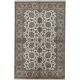 Crown Wool Oriental Area Rug in Ivory/Camel