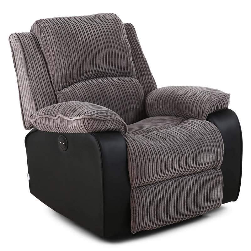 Trevon 94cm Wide Standard Recliner, Grey, Electric