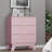 Fluted 3 -Drawers Dresser For Bedroom With Dresser Organizer, 23.6''W Wood Wide Chest of Drawers ,Nightstand-1277452929