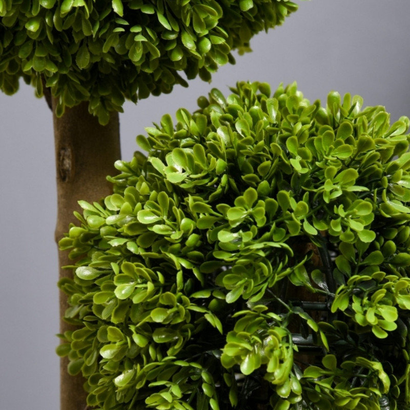 Set of Two 90cm Light Green Artificial Boxwood Ball Topiary Trees, Potted Fake Plants for Home Indoor Outdoor Decor