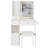 29.2" Small Size Left Drawer Desktop Vanity Table + Cushioned Stool, 2 AC+2 USB Power Station, Hair Dryer Bracket, Extra Large Touch Control Sliding LED Mirror, Tri-Color Switching, Brightness Adjust-1291380387