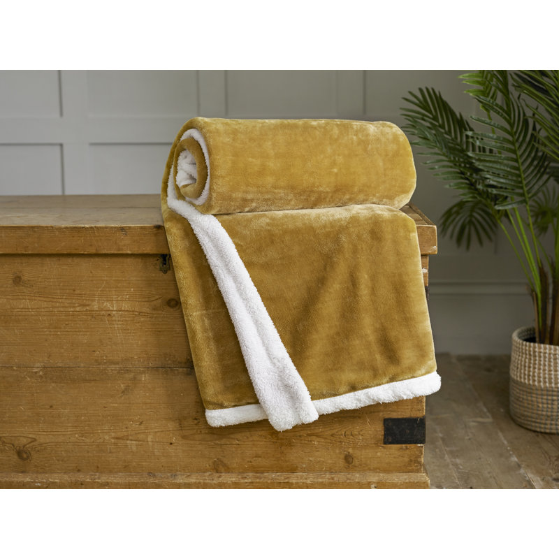 Sherpa Throw, Mustard Yellow