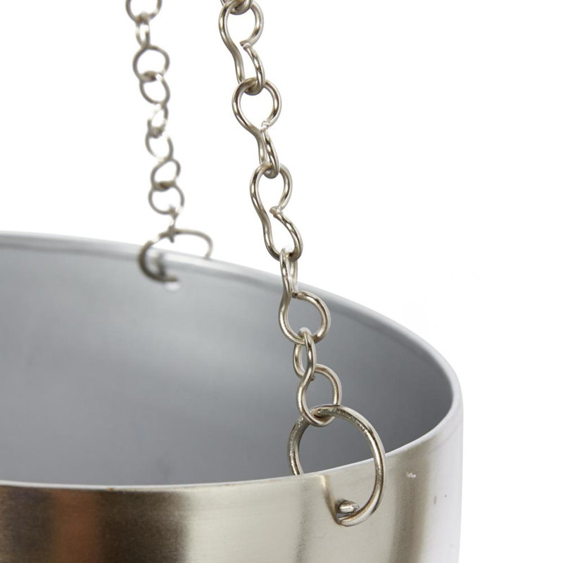 Benally Iron Hanging Dome Wall Planter, Nickel