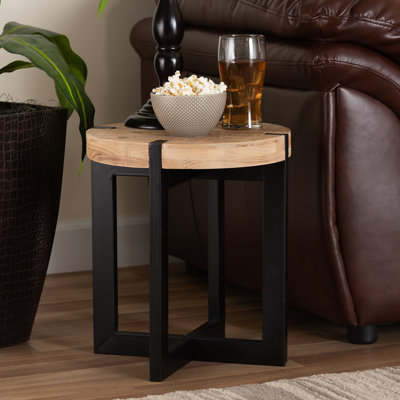 Dustan Cross Legs End Table by Millwood Pines