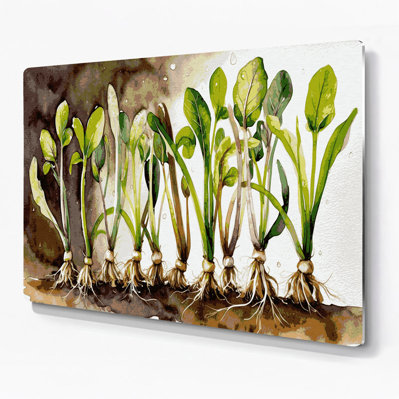 Art mural en métal beige, légumes et radis, H 8 po x l 10 po