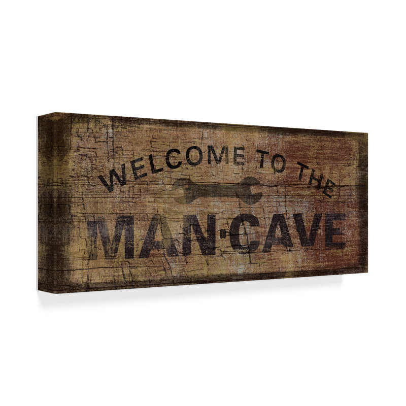 Mancave avec clé - Art textuel sur toile, H 10 po x l 24 po x P 2 po
