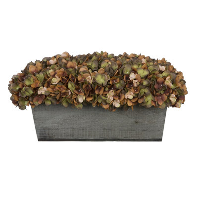 Synthetic Fabric Hydrangea Arrangement in Planter