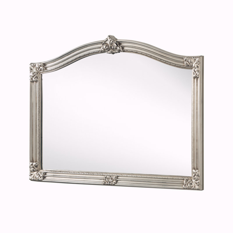 Kernberry Carved Arched Overmantle Accent Mirror, Silver