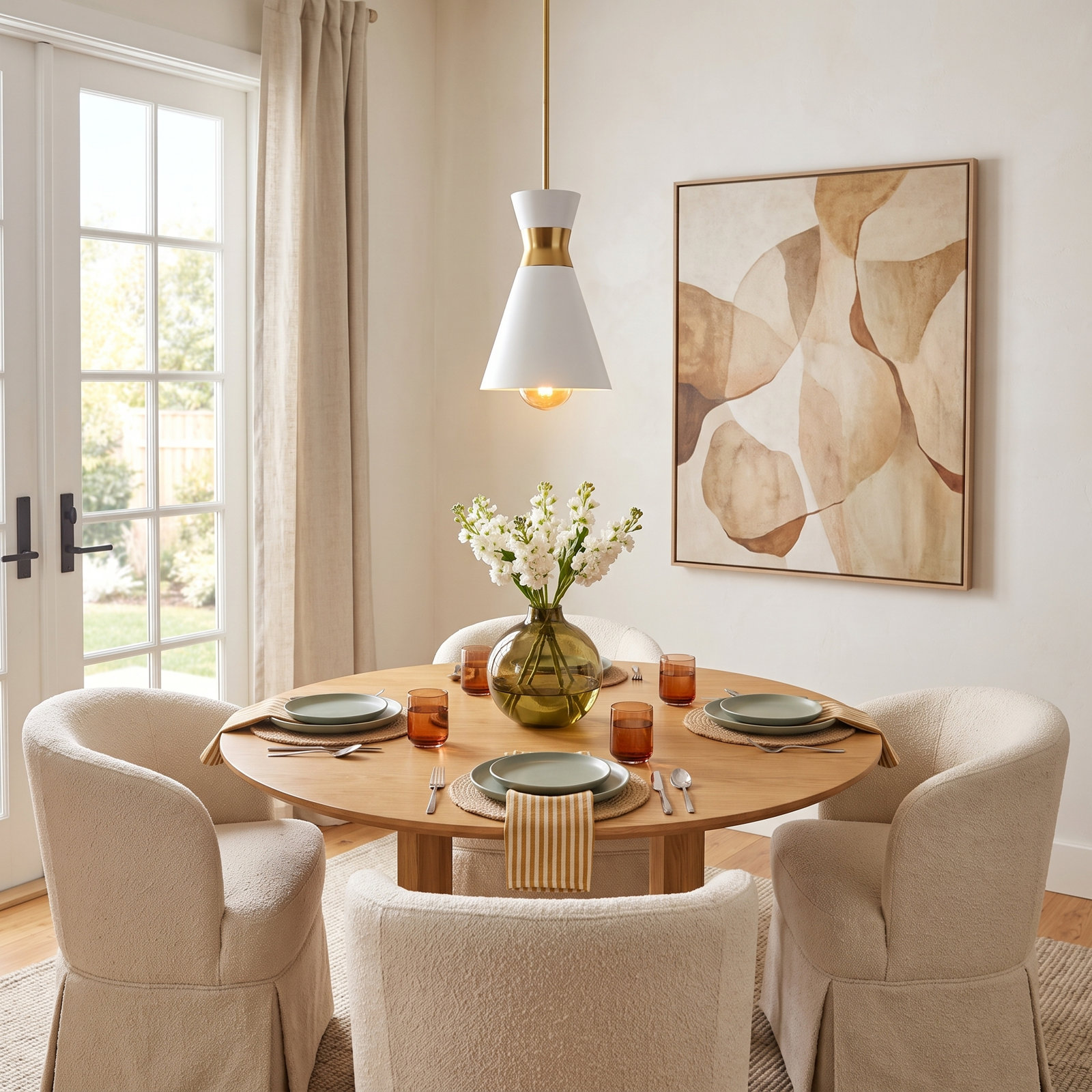 Agata Dimmable 1 - Light Pendant, Burnished Brass