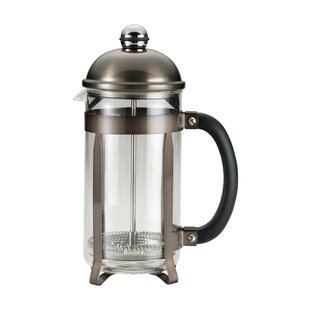 Ovente French Press 1 Liter (34 Ounce) Coffee & Tea Maker, 4 Level Stainless Steel Filter System & Heat Resistant Borosilicate Glass, Portable
