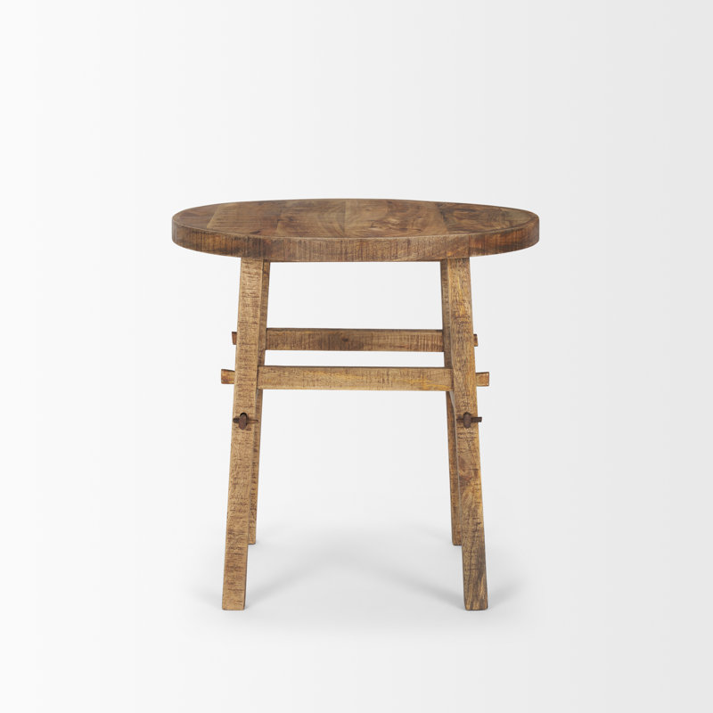 Table de bout en bois massif Bertolt, Brun, H 26 po x l 26 po x P 26 po