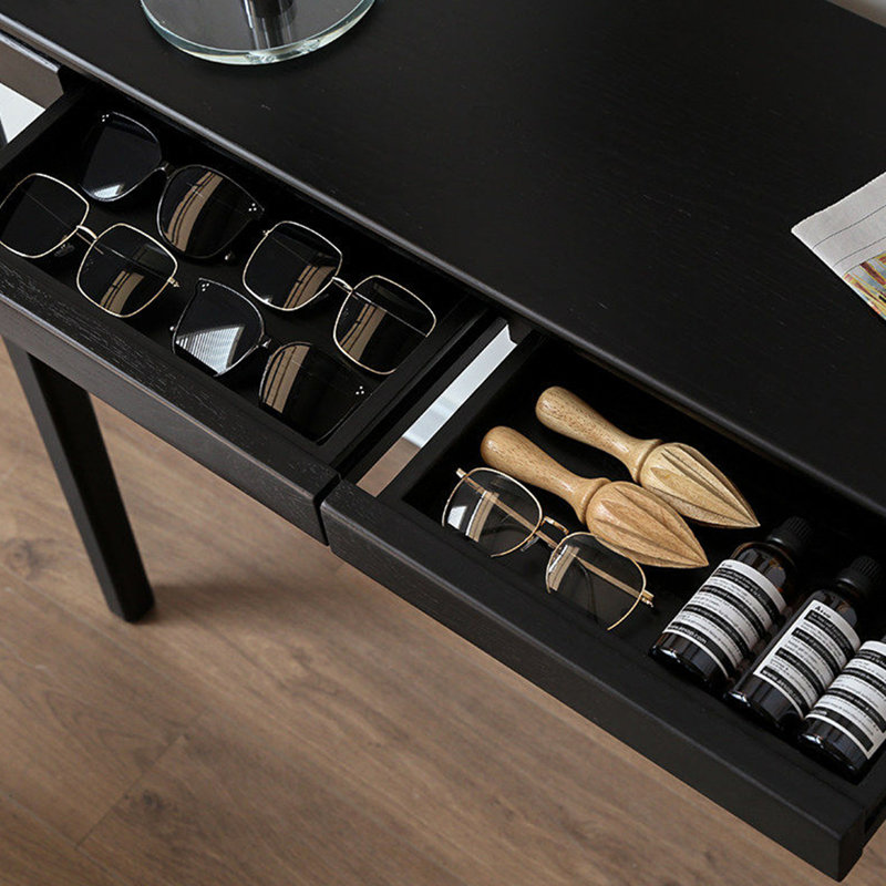 Console nordique moderne simple noire, H 33,5 po x l 43,3 po x P 11,8 po
