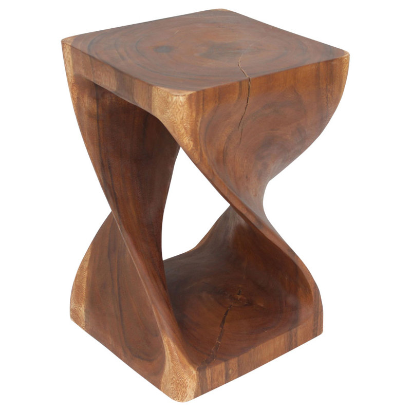 Channen Solid Wood End Table, Red Wood, 23" H x 15" W x 15" D