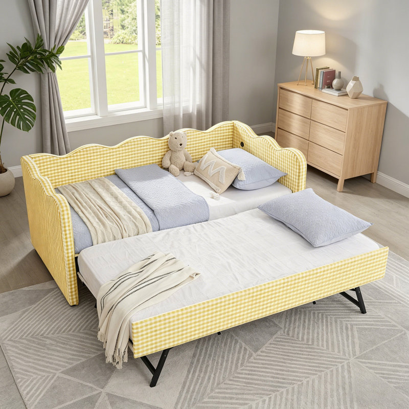 Bed For Bedroom, Yellow, Twin