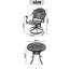 Ensemble de salle à manger 5 pièces en fonte d'aluminium avec structure noire, comprenant 4 chaises pivotantes et une table ronde de 30,71 po