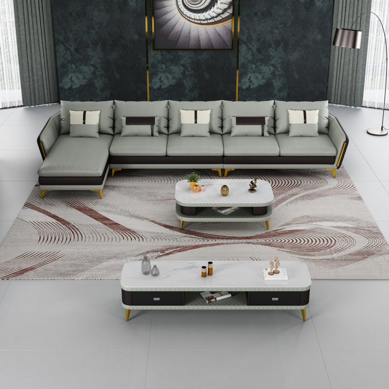 Leather Sectional, Left Hand Facing