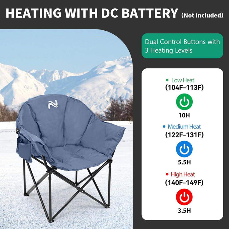 Fauteuil de camping chauffant Nobuyasu, Droite bleu