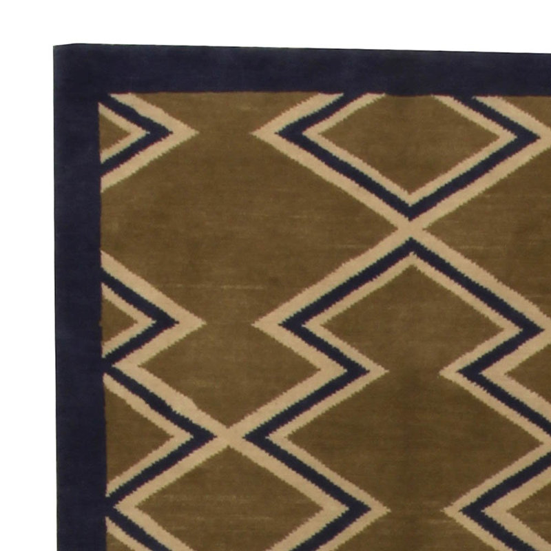 Modern One-of-a-Kind Rectangle 9' X 12' New Age Wool Area Rug in