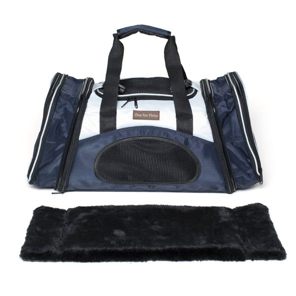 Sac de transport pour animaux extensible "The One Bag", Bleu marine, Grand (H 11,5 po x l 11,5 po x P 23 po)