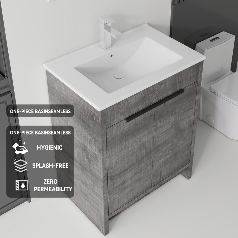 Meuble-lavabo autoportant avec lavabo