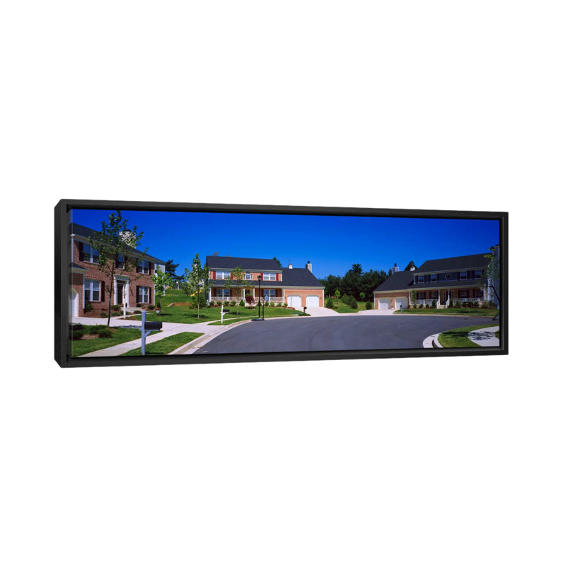 Maisons le long d'une route, Seaberry, Baltimore, Maryland par Panoramic Images - Impression sur toile tendue sur châssis