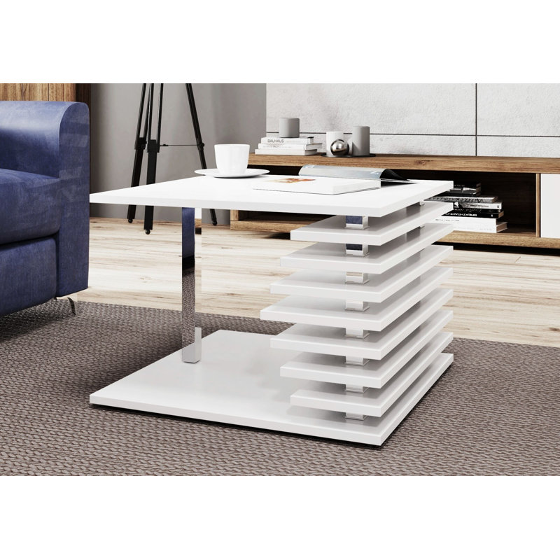 Linney Floor Shelf Coffee Table, 45" H x 70" W x 70" D, White
