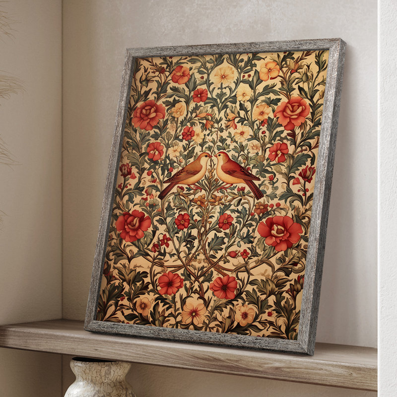 Imprimé encadré en bois massif de la série CCMW de William Morris, H 11 po x l 9 po