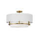 Graham Four-Light Semi-Flush Mount Ceiling Light w/ Faux Parchment Shades