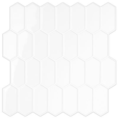 Carrelage hexagonal en vinyle blanc