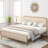 Upholstered Platform Bed with Velvet Headboard-548062663-621628382