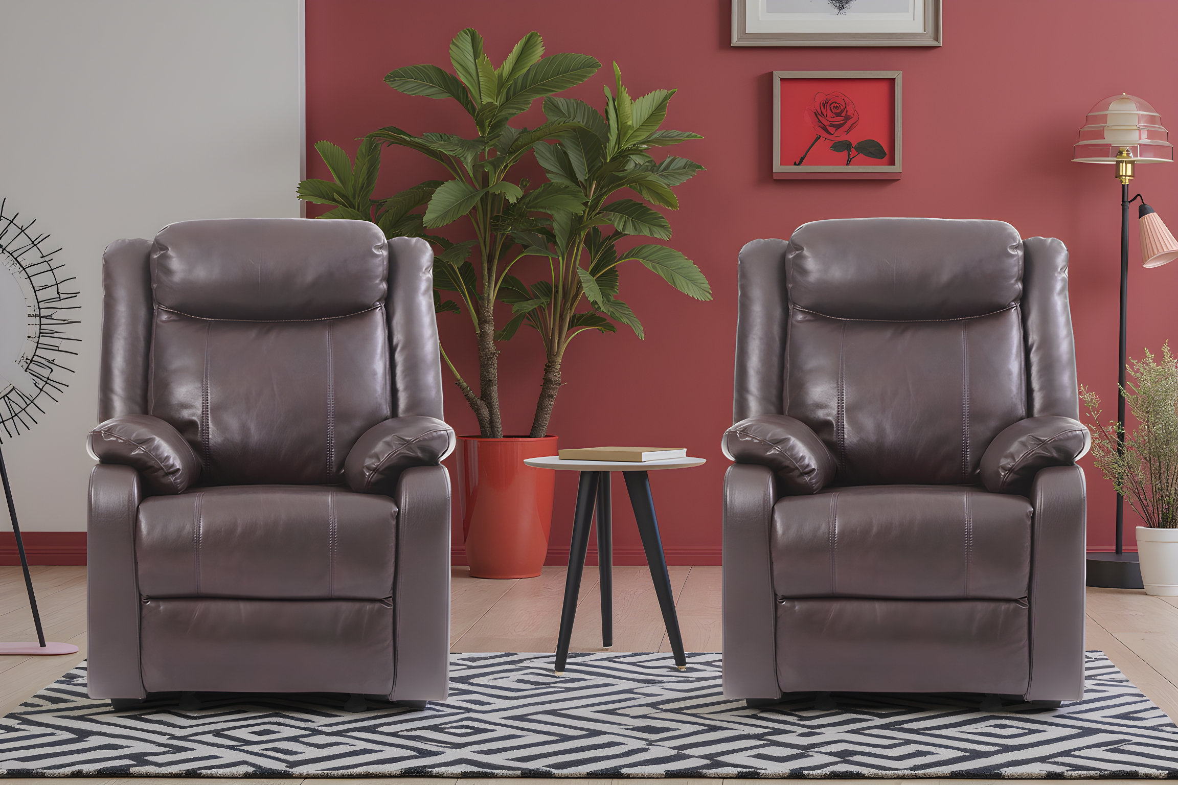 Luxe Rocker Hokku Designs Amadora Faux Leather Rocker Recliner Set of 2 - Wayfair ...