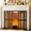 Fireplace Screen With Sliding Doors, 37.8" W X 30.7" H Handcrafted Wrought Iron Fire Spark Guard Fire Place Gate Protector (Large)