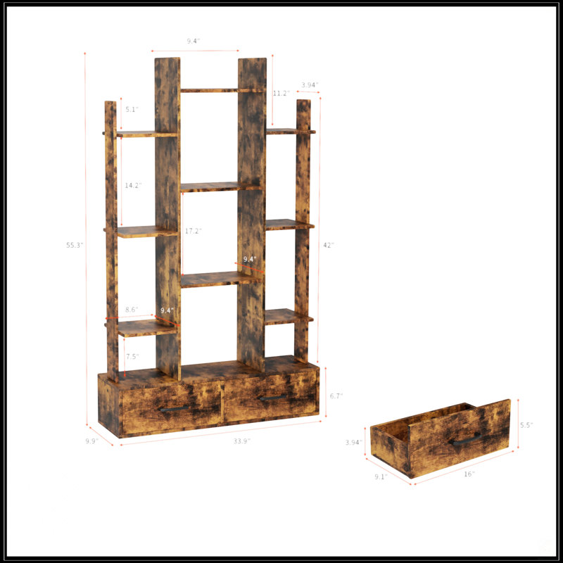 Bookshelf With 2 Drawers