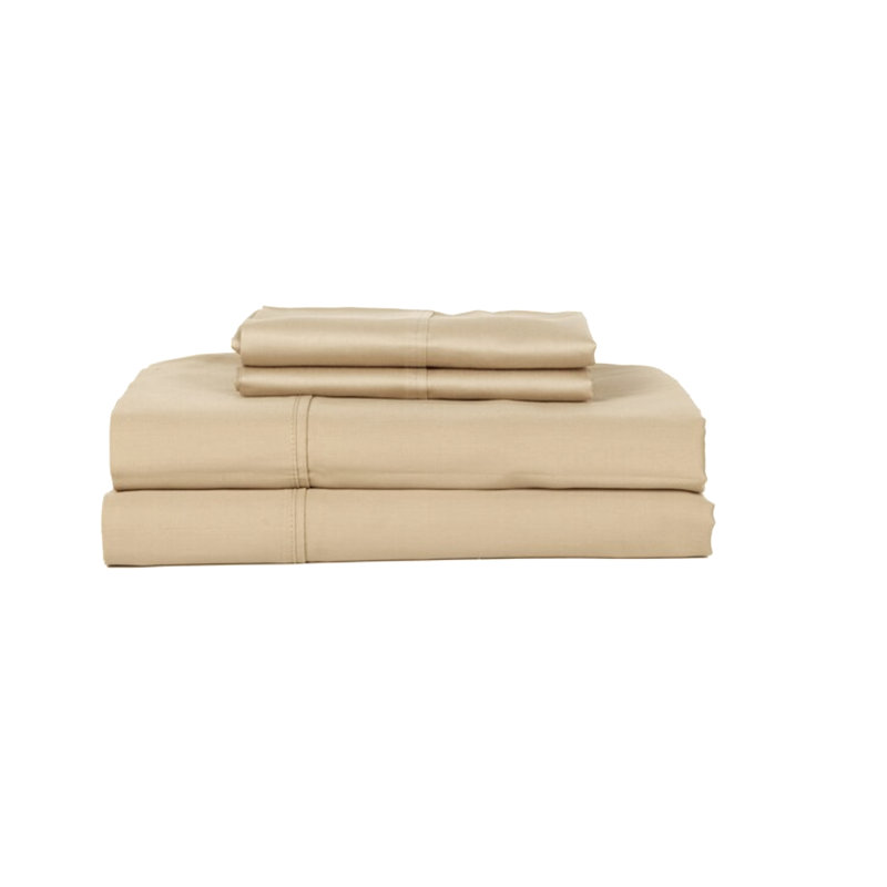 Sateen Sheet Set, Twin XL Sheet Set+Fitted Sheet + 4 Pillowcases, Beige