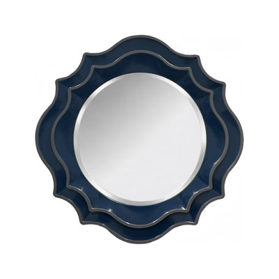 Miroir rond festonné Ethan - vert