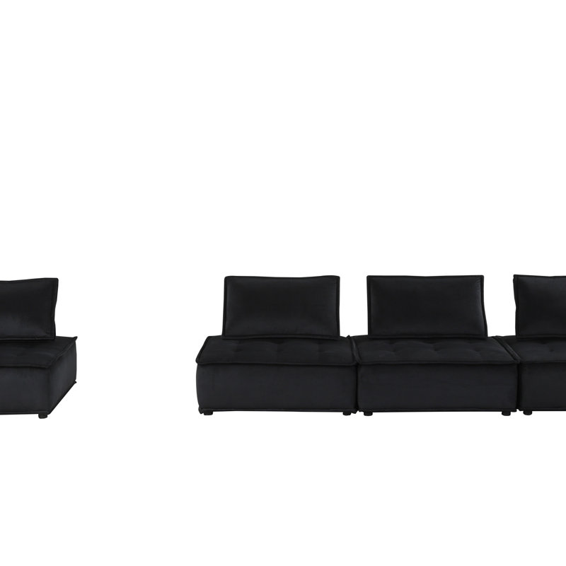 Canapé modulaire en velours 4 pièces