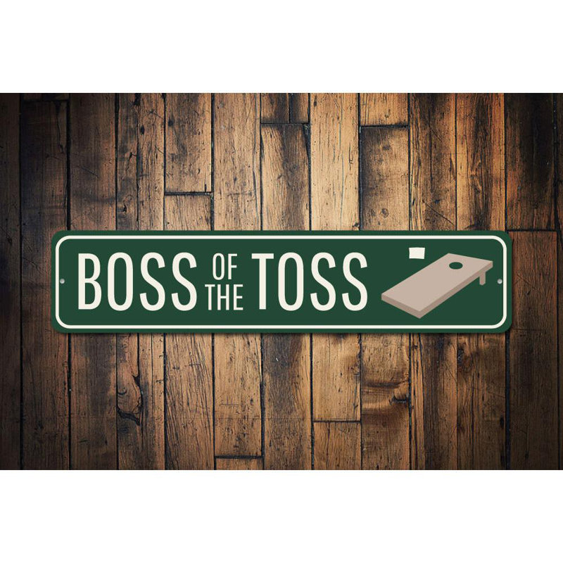 Plaque en aluminium «Boss of the Toss», H 6 po x l 24 po x P 0,063 po