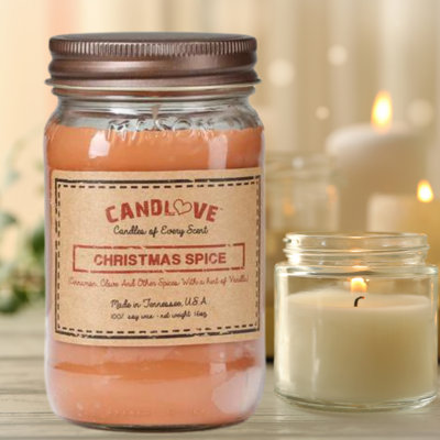 Bougie de Noël parfumée avec support en verre
